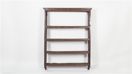 PIATTAIA PENSILE IN CASTAGNO XVII secolo quattro ripiani a giorno h cm...