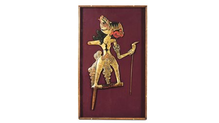 MARIONETTA INDONESIANA IN METALLO raffigurante un Guerriero con testa di...