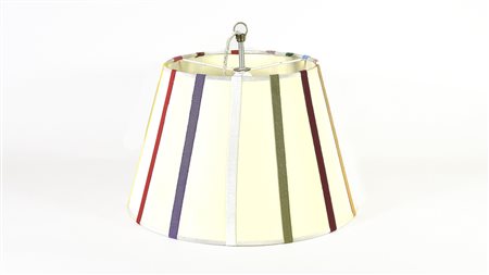 LAMPADARIO IN TELA COLOR AVORIO decorato con strisce multicolori h cm 26,...