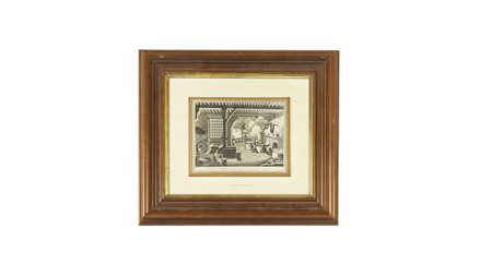 RIPRODUZIONE SU LASTRA D'ARGENTO DA UNA STAMPA DEL XVIII SECOLO in cornice cm...