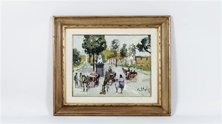 GINO PAOLO GORI (1911-1991) Fuori Porta Romana olio su tela, firmato, in...