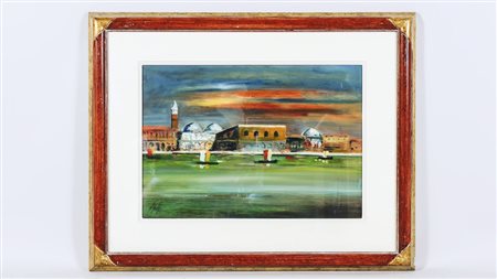 SALVATORE MAGAZZINI Venezia olio su tavoletta, firmato, in cornice cm 35x50...