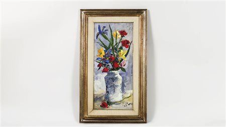 GINO PAOLO GORI (1911-1991) Fiori nel vaso olio su tela, firmato, al verso...