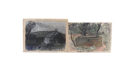 ELISABETH CHAPLIN (1890-1982) Paesaggi raccolta di dipinti a tempera e...