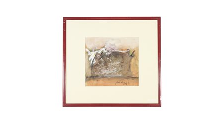 SERGIO SCATIZZI (1918-2009) Natura morta tempera su carta, firmato, in...