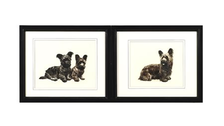 KURT MEYER EBERHARDT (1895-1977) Cagnolini due incisioni, in cornice cm...