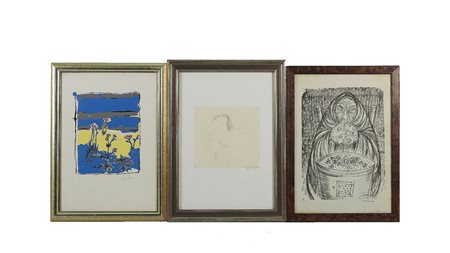 LOTTO DI GRAFICA una litografia di Orfeo Tamburi, una di Giuseppe Migneco ed...