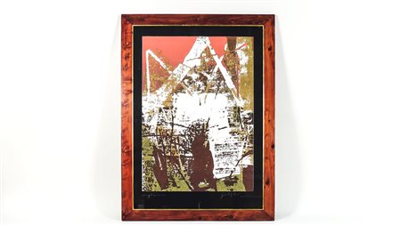 GIORGIO CELIBERTI Composizione tecnica mista su carta, firmato, in cornice cm...