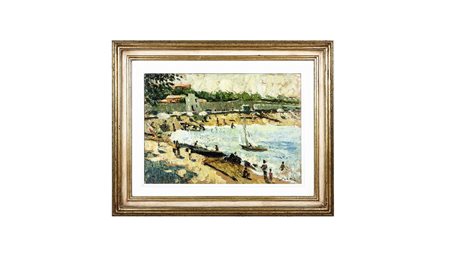 GIULIO SALTI (1899-1984) Caletta olio su cartoncino, firmato, al verso...