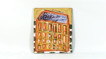 SILVIO LOFFREDO (1920-2013) Battistero olio su tela, firmato cm 60x50...