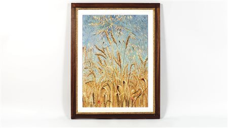 VALENTINO GHIGLIA (1903-1960) Spighe di grano olio su cartoncino, in cornice...
