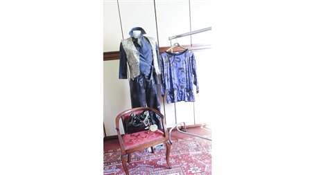 LOTO VINTAGE bluse, Carla Radaelli, fantasia animalier nei tonidel bluette,...