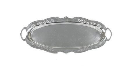 VASSOIO BIANSATO OVALE IN SHEFFIELD Inghilterra, James Deakin&Sons bordo...