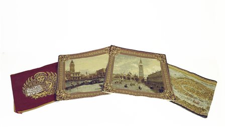 LOTTO un piccolo pannello ad arazzo raffigurante la mappa antica di Venezia,...
