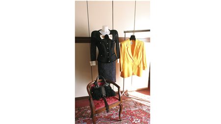 LOTTO VINTAGE un tailleur estivo in cotone giallo, Studio 0001 by Ferrè,...