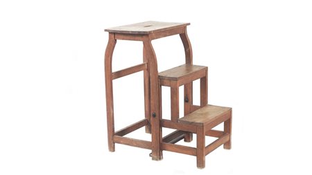 SCALETTA-SGABELLO DA BIBLIOTECA IN FAGGIO h cm 65x42x25 FOLDING LIBRARY...