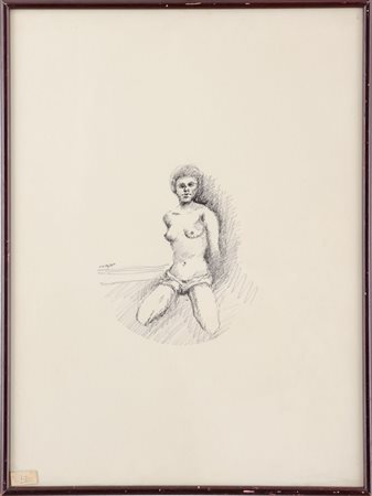 GILBERTO FILIBECH (1930) DISEGNO su carta "studio di figura femminile",...