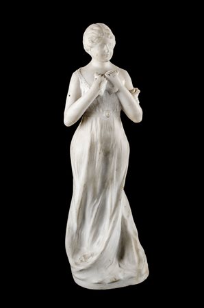 FELIX GEORGE PFEIFER (1871 - 1945) SCULTURA in marmo "fanciulla con colomba"...