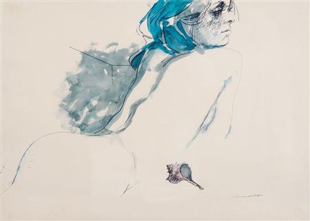 SILVIO BENEDETTO (Buenos Aires 1938) TECNICA mista su carta "nudo femminile...