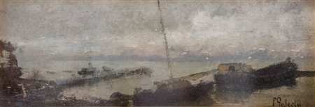 LEOPOLDO GALEOTA (Napoli 1868 - Genova 1938) OLIO su cartone "marina ligure",...