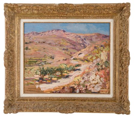 PIETRO DE FRANCISCO (Palermo 1873 - 1969) OLIO su tavoletta "Bastia" firmato...