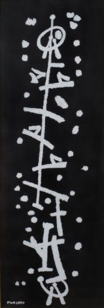 GIULIO TURCATO (Mantova 1912 - Roma 1995) ACRLICO su cartoncino "ideogrammi"...