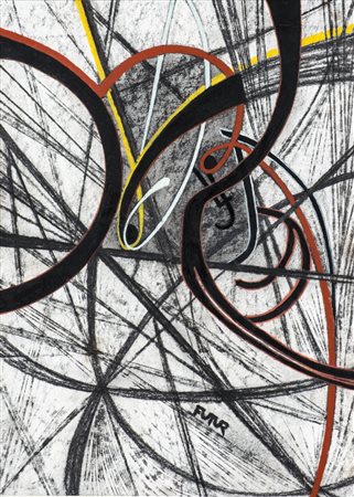 GIACOMO BALLA (Att.le) (Torino 1871 - Roma 1958) TEMPRA su carta "immagine...