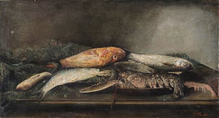 GENNARO PARDO (Castelvetrano 1865 - 1927) OLIO su tela "natura morta con...