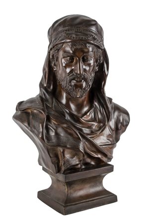 SCULTURA in bronzo, fusione a cera persa raffigurante "mezzo busto di arabo"....
