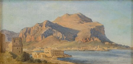 CARL ROTTMANN (Hanschuchsheim 1797 - Monaco 1850) OLIO su tavoletta "Palermo...