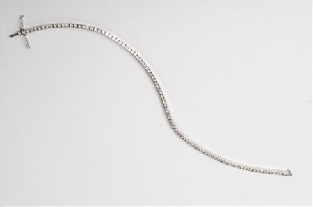 BRACCIALE tennis in oro bianco 18 Kt. con brillanti (Kt. 1.00).