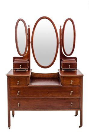 TOLETTA in mogano con cassettiere laterali. Inghilterra primi '900 Misure: cm...
