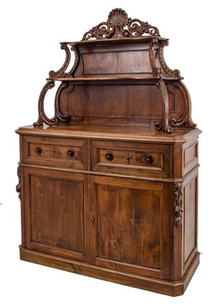 PIATTAIA in abete a due ante, due cassetti ed alzata. Francia XIX secolo...