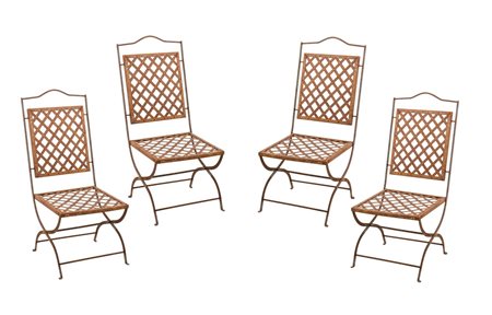 QUATTRO SEDIE in ferro. Francia XX secolo Misure: h cm 117