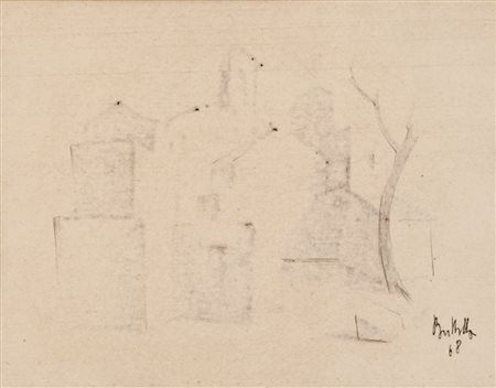 PIETRO BUTTITTA (Palermo 1915 - 1997) DISEGNO su carta "studio di...