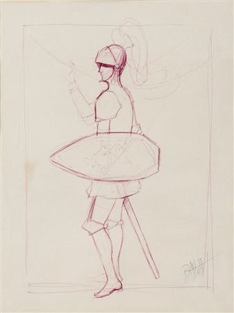 PIETRO BUTTITTA (Palermo 1915 - 1997) DISEGNO su carta "studio di cavaliere",...