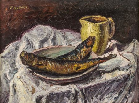 PIETRO BUTTITTA (Palermo 1915 - 1997) OLIO su masonite "natura morta"....