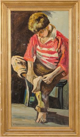 ANDREA DI MARCO (Palermo 1970 - 2012) OLIO su tela "la spina nel tallone"....