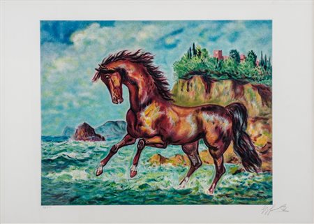 GIOVAN FRANCESCO GONZAGA (Milano 1921 - 2007) LITOGRAFIA raffigurante...