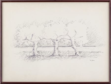 GILBERTO FILIBECH (1930) TECNICA mista su carta "studio di parco", firmato in...