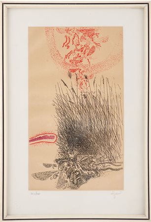 LITOGRAFIA a colori "figure geometriche", esemplare 353/500, timbro a secco...