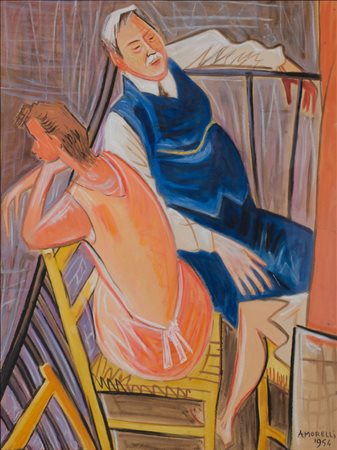 ALFONSO AMORELLI (Sambuca di Sicilia (Ag) 1898 - Palermo 1969) TEMPERA su...