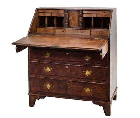 RIBALTA in rovere con cassettiera interna e quattro cassetti sottostanti....