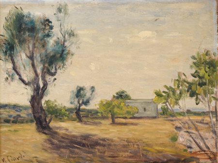 VINCENZO CIARDO (Gagliano del Capo 1894 - 1970) OLIO su tavoletta "paesaggio...
