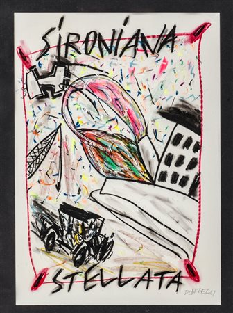 BRUNO DONZELLI (Napoli 1941) TECNICA mista su carta "Sironiana Stellata" (con...