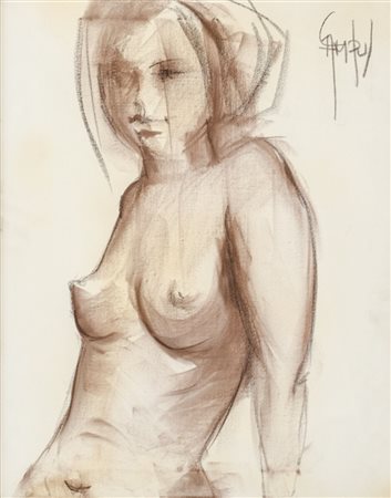 MANUEL CAMPUS (Domus De Maria (Ca) 1928) OLIO su tela "nudo femminile"...