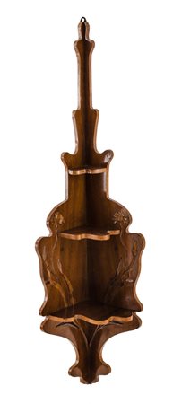 MENSOLA angolare in palissandro. Periodo Liberty primi ’900 Misure: cm 44 x...