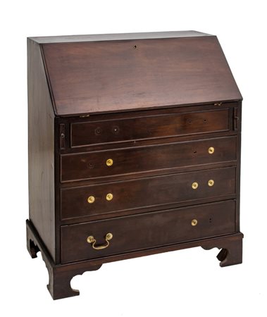 RIBALTA in mogano con cassettiera interna e quattro cassetti sottostanti....