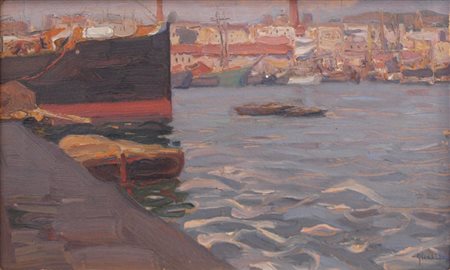 DOMENICO QUATTROCIOCCHI (Bagheria (Pa) 1872 - Roma 1941) OLIO su cartone...