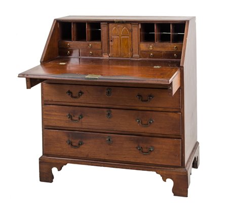 RIBALTA in mogano con cassettiera interna e quattro cassetti sottostanti....